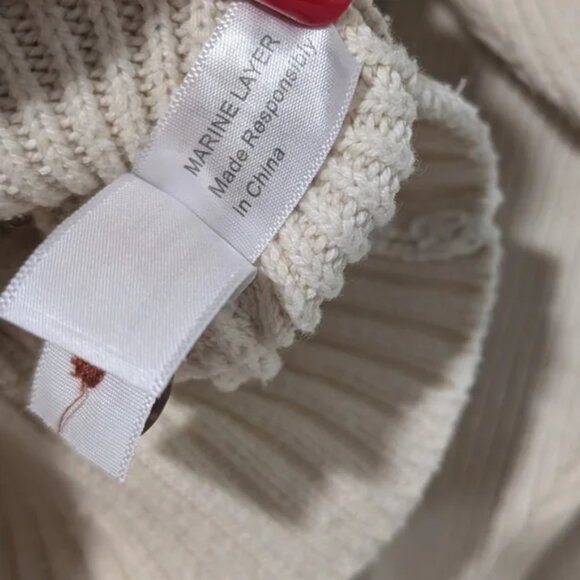 Marine Layer | Robin Crop Cardigan in Ivory with Tipping - Picture 10 of 14